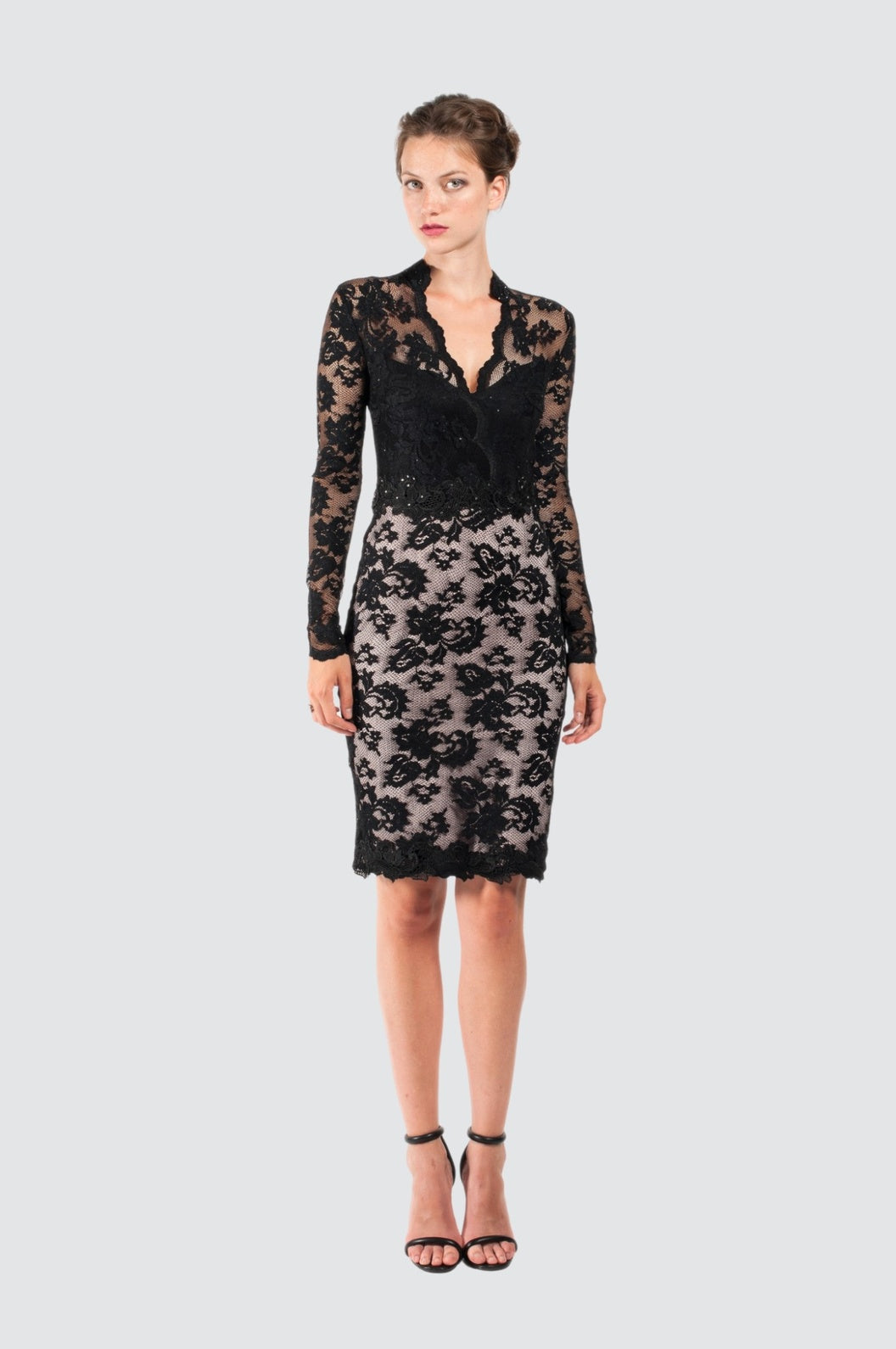 Black Lace Midi Cocktail Dress – Olvi's Lace