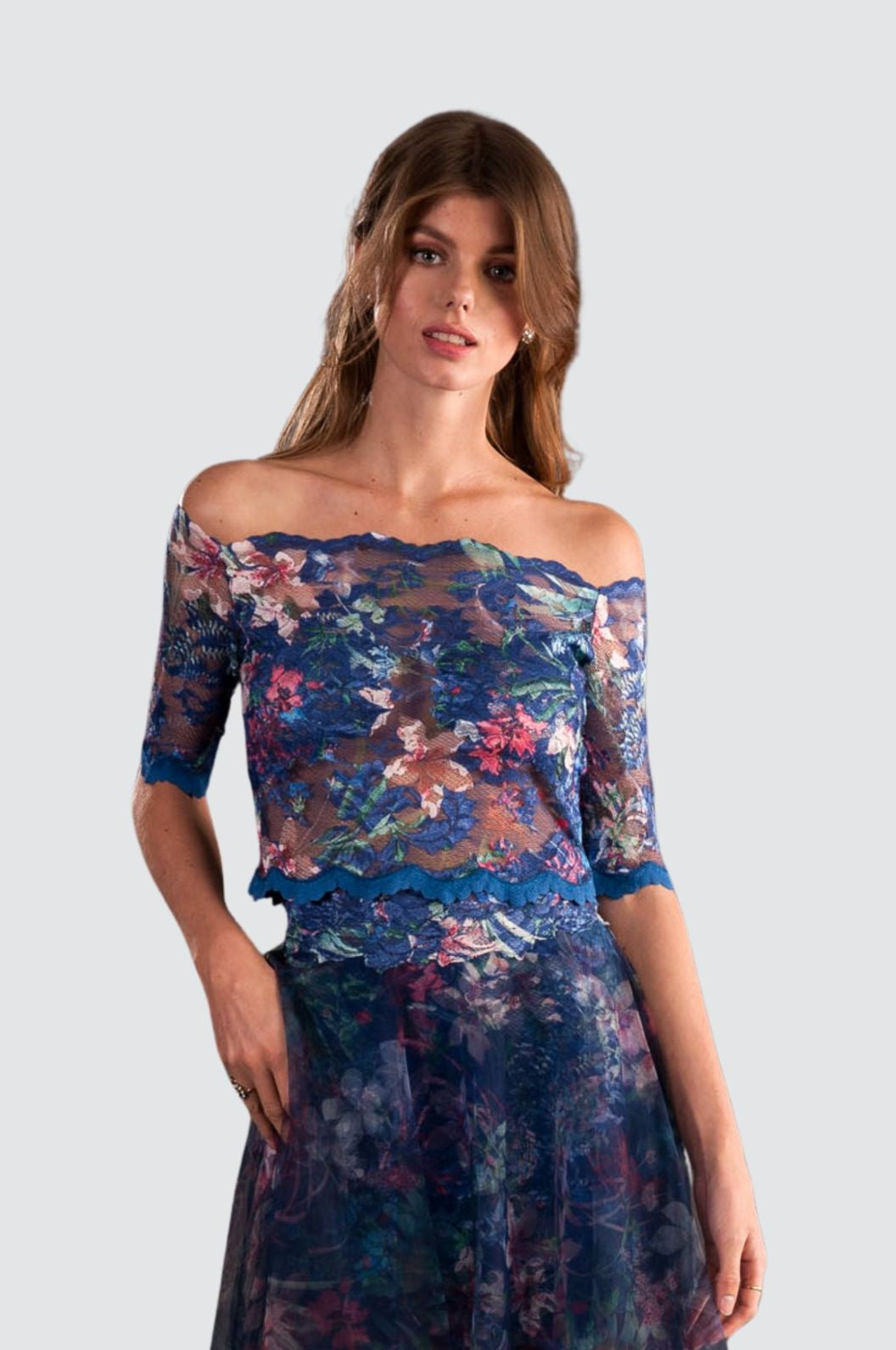 Lace Top & Tulle Maxi Skirt Set Lace Top & Tulle Maxi Skirt Set