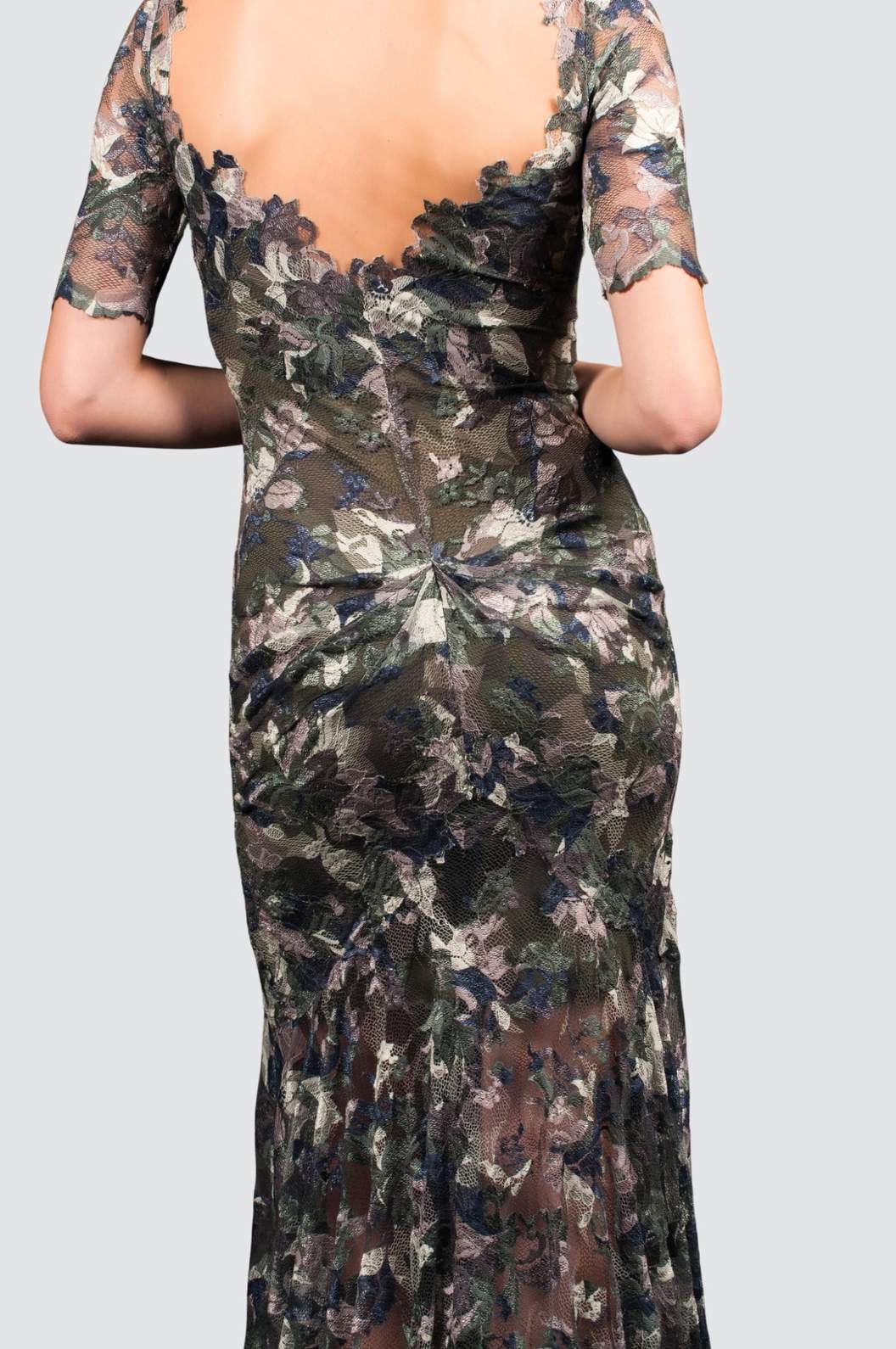 Lace Mermaid Gown with Illusion Open Back