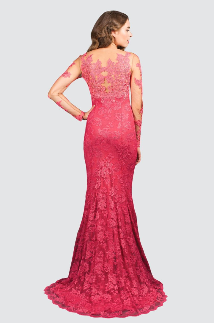 Glamorous Long-Sleeve Malaga Lace Gown