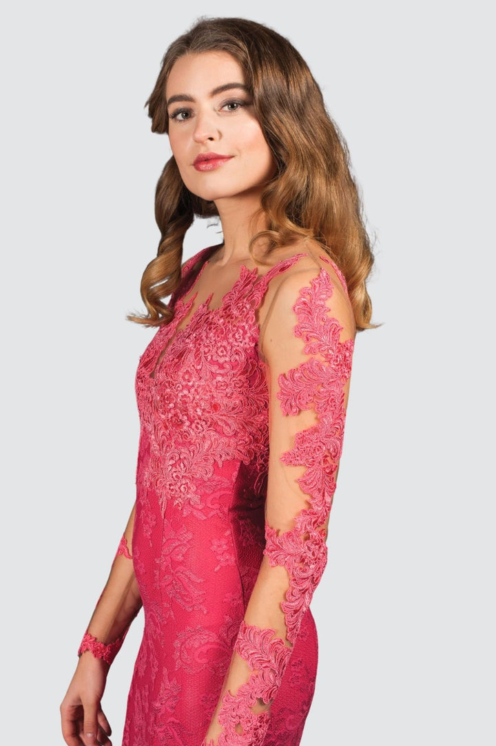 Glamorous Long-Sleeve Malaga Lace Gown