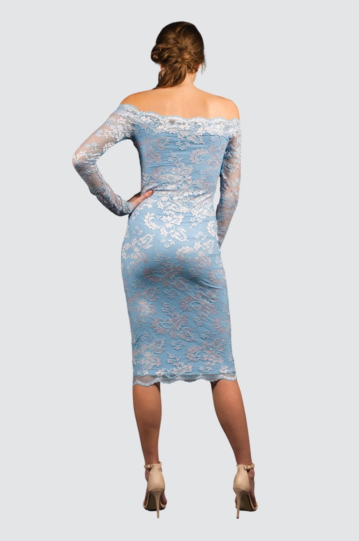 Off-Shoulder Lace Cocktail Dress