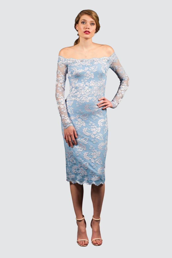 Off-Shoulder Lace Cocktail Dress