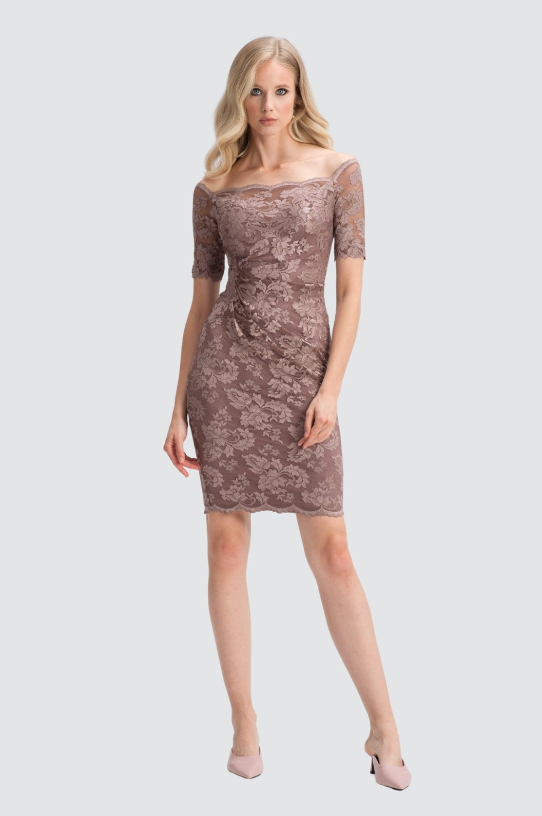 Off-Shoulder Lace Dress with Swarovski