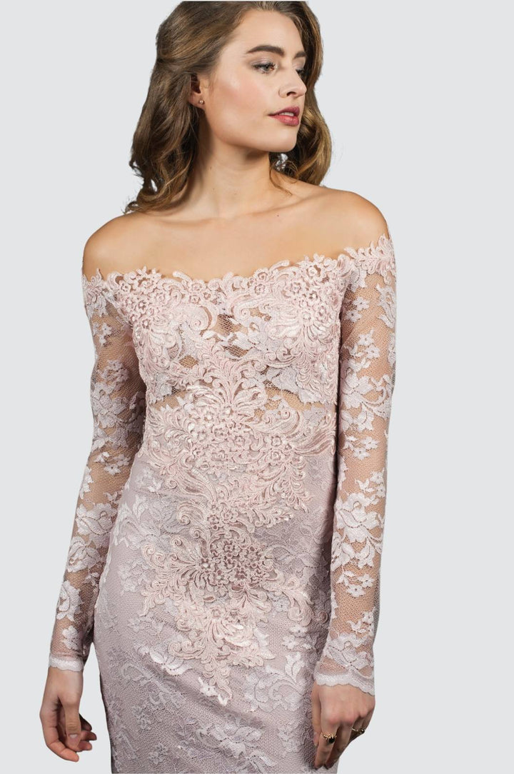 Off-Shoulder Midi Cocktail Dress