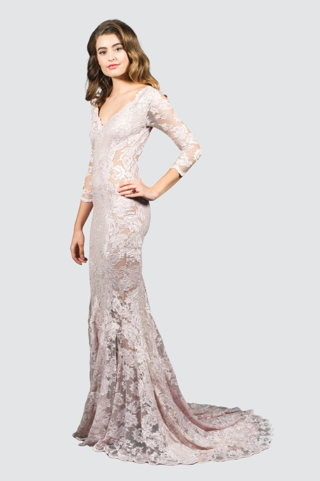 Elegant Lace Evening Gown