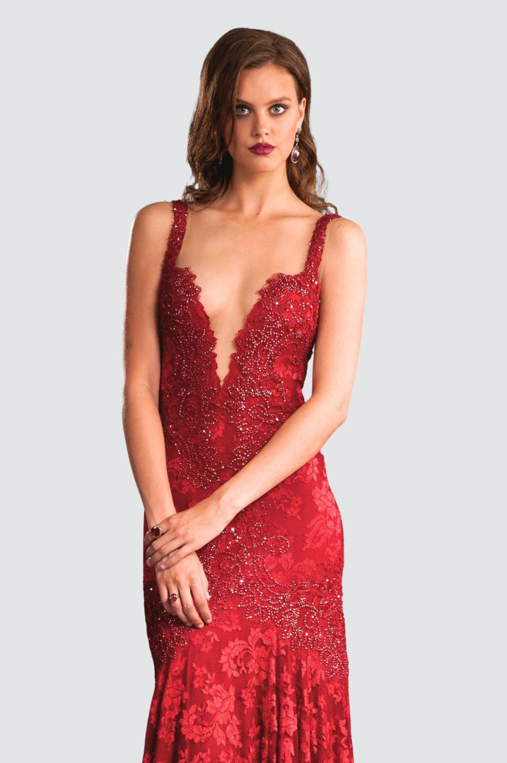 Elegantes Kleid mit Spitzenverzierung