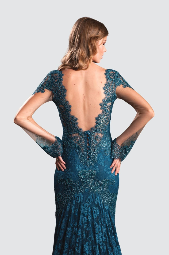 Elegantes schwarzes Spitzenkleid mit Pailletten