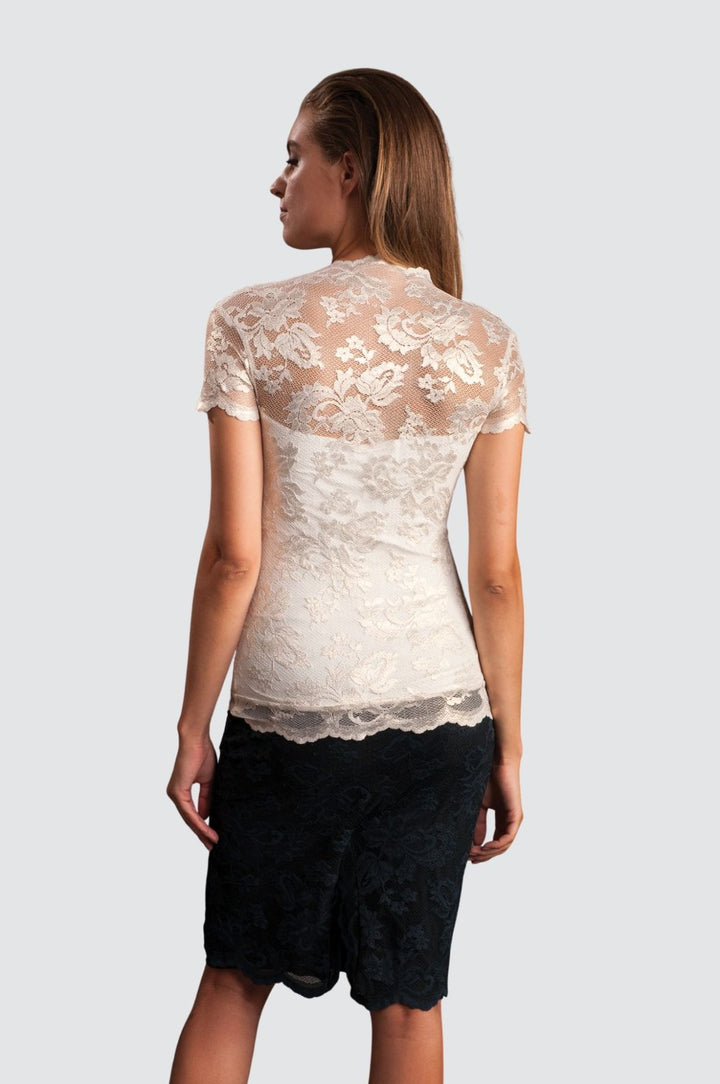 Floral Lace Short-Sleeve Top