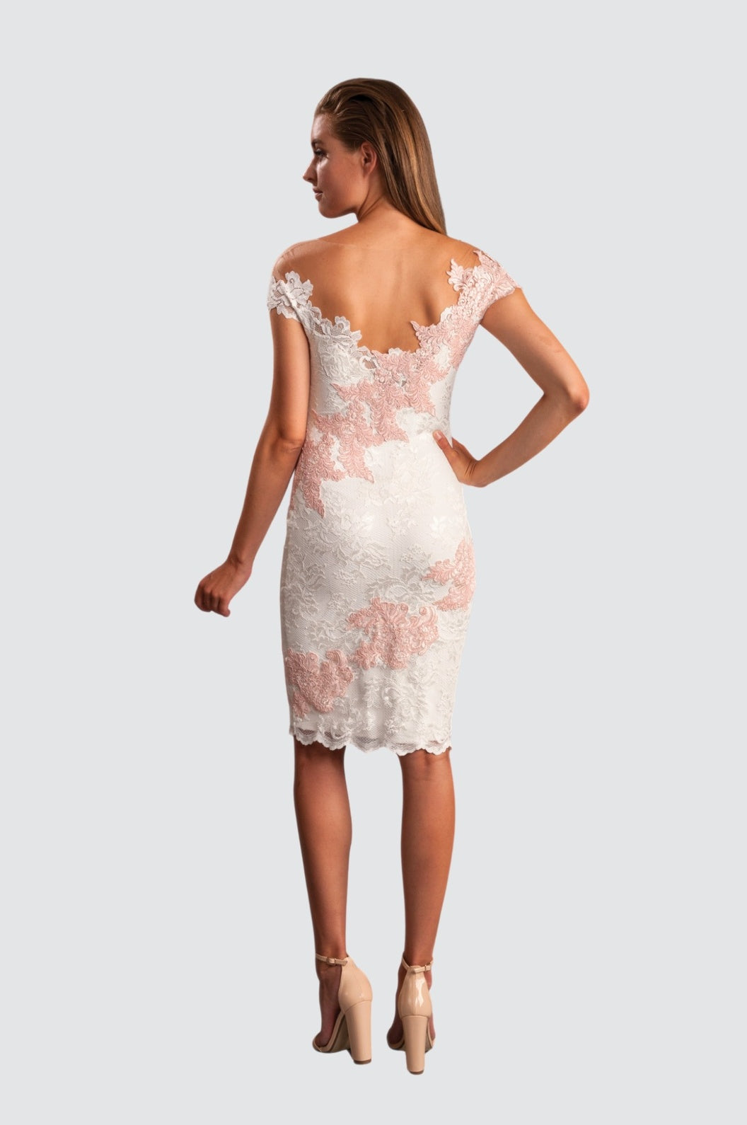 Off-Shoulder Floral Lace Bodycon Dress