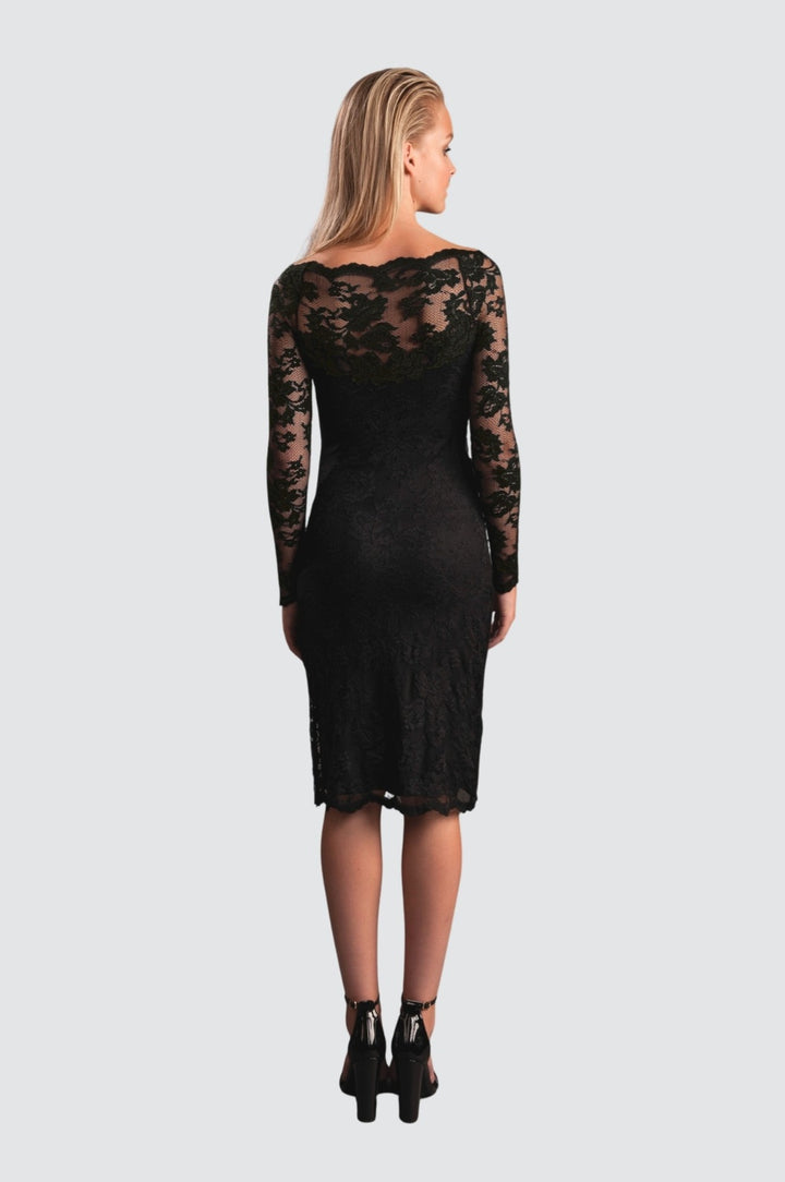 Schulterfreies Midikleid