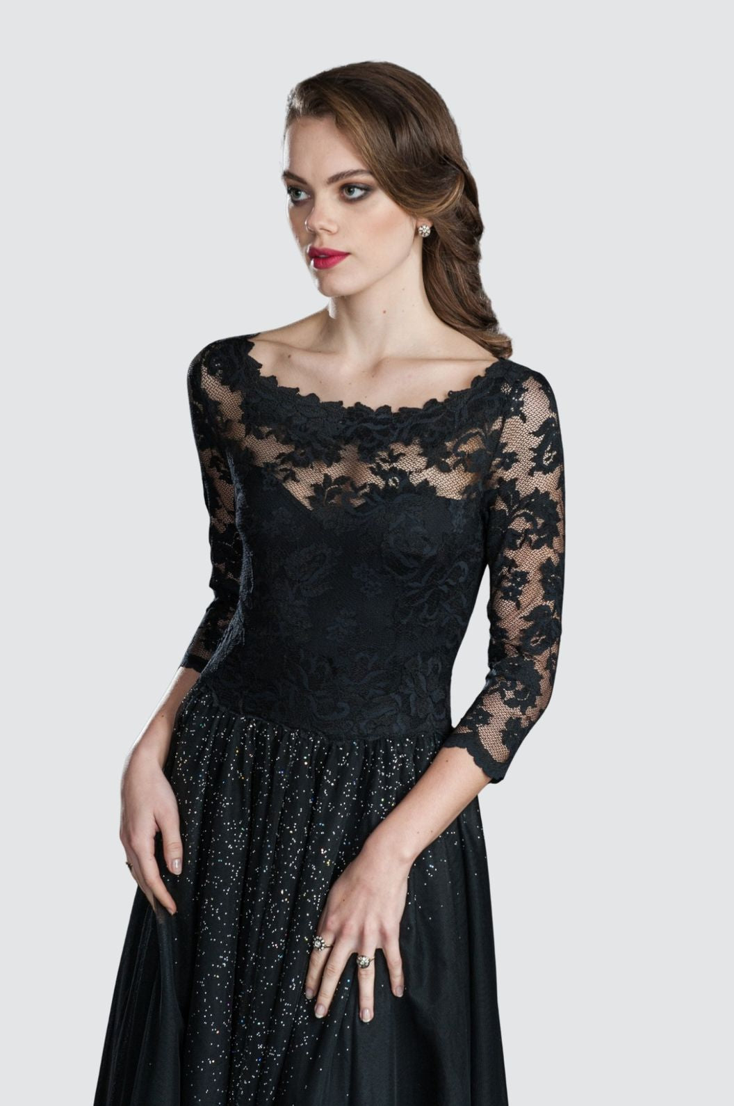 Stardust Lace & Tulle Midi Dress Olvi's Lace Stardust Lace & Tulle Midi Dress Olvi's Lace