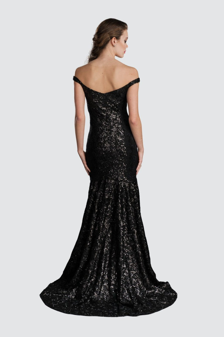 Robe trapèze en dentelle avec illusion