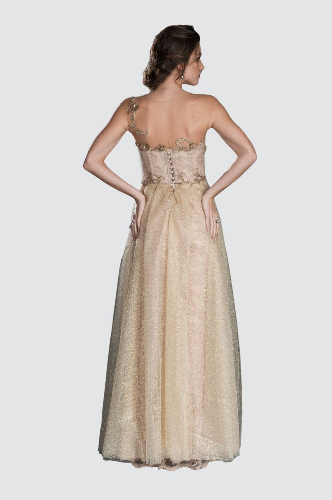 One-Shoulder Evening Gown