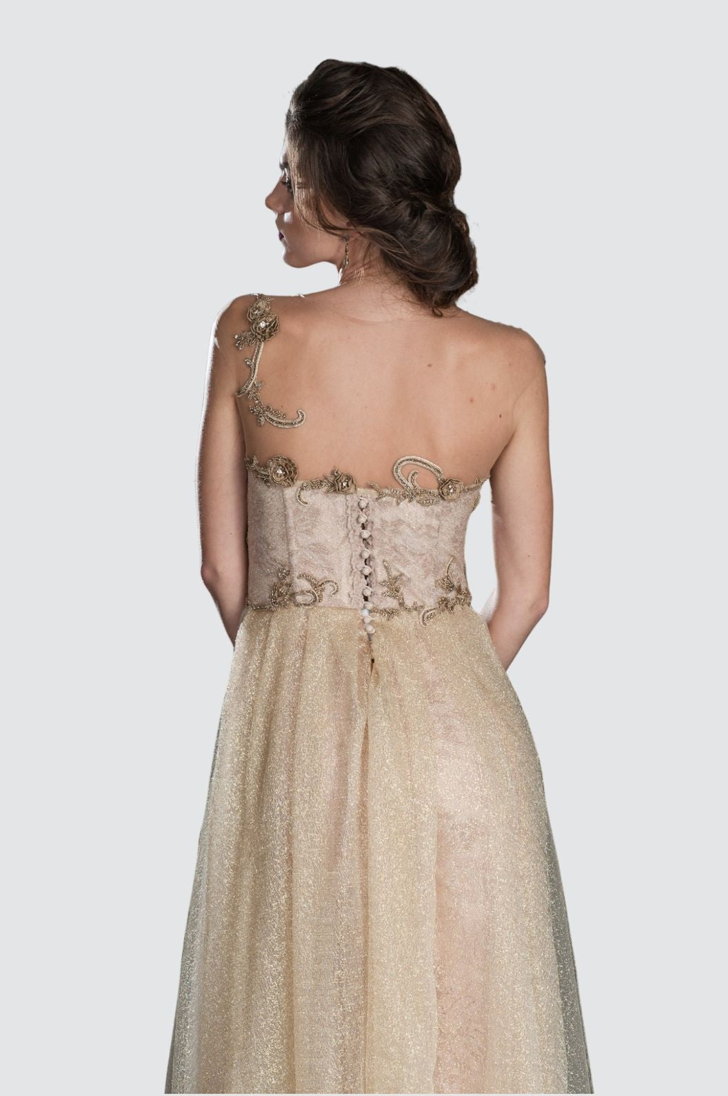One-Shoulder Evening Gown