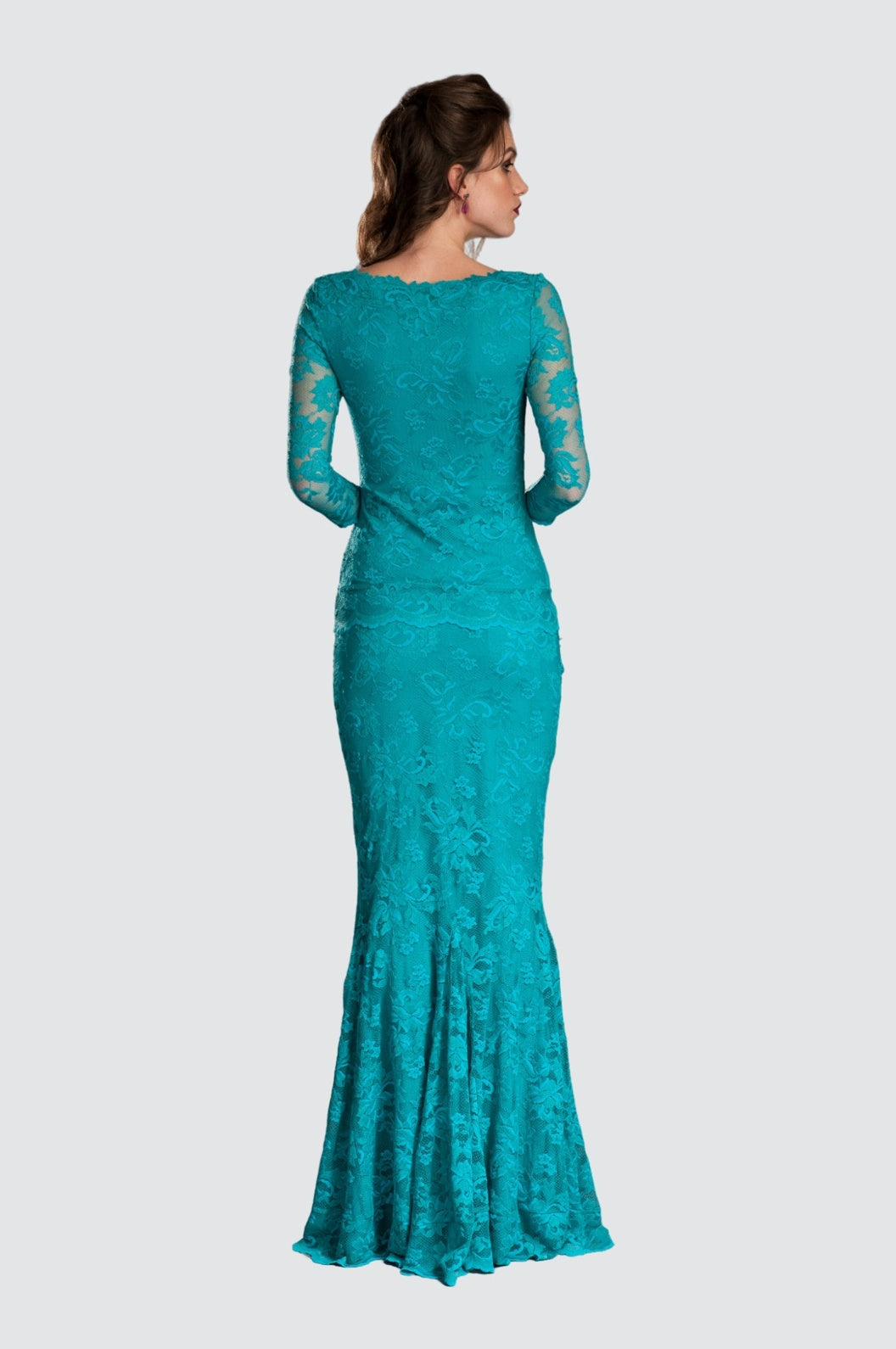 Haut élégant en dentelle bleu sarcelle
