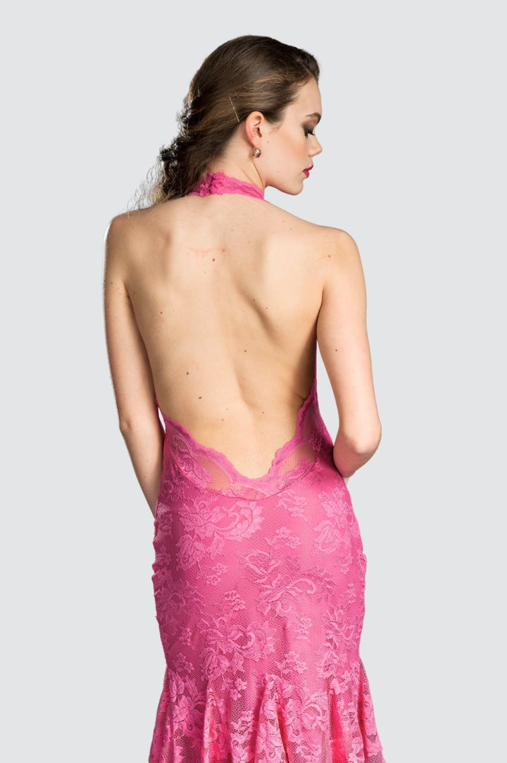 Neckholderkleid aus Spitze