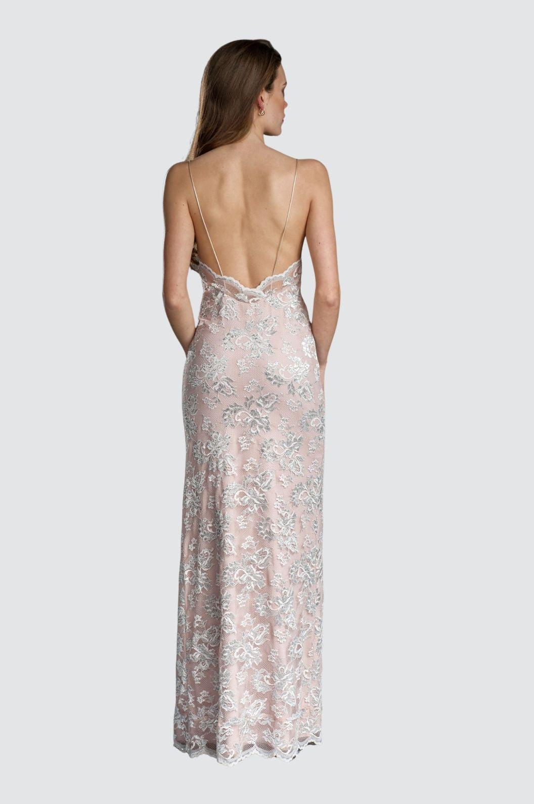 Spitzenkleid mit Schlitzdetail