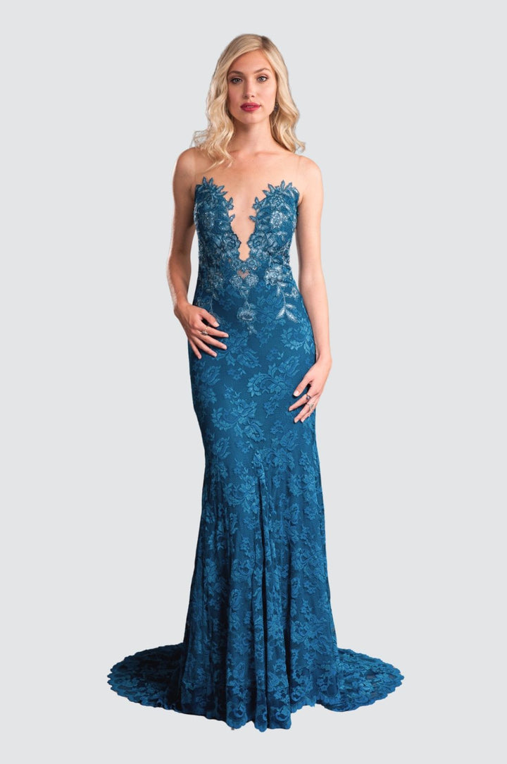Robe mi-longue bouffante à col en V