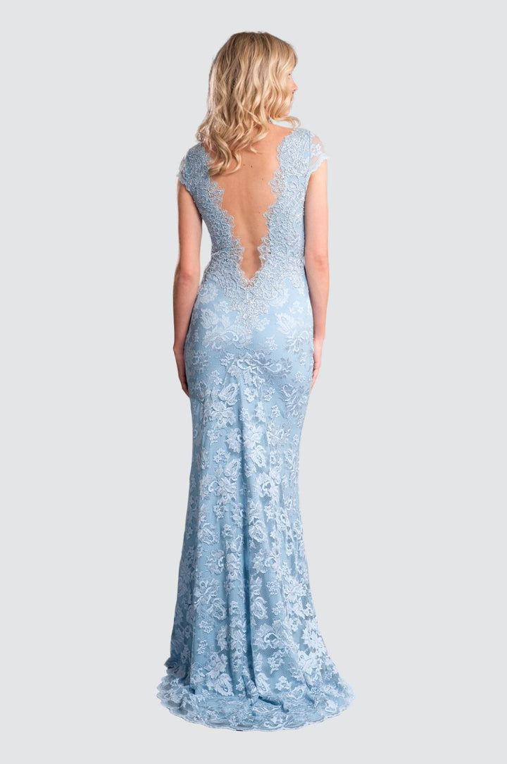 Elegantes Spitzenkleid mit tiefem V-Ausschnitt