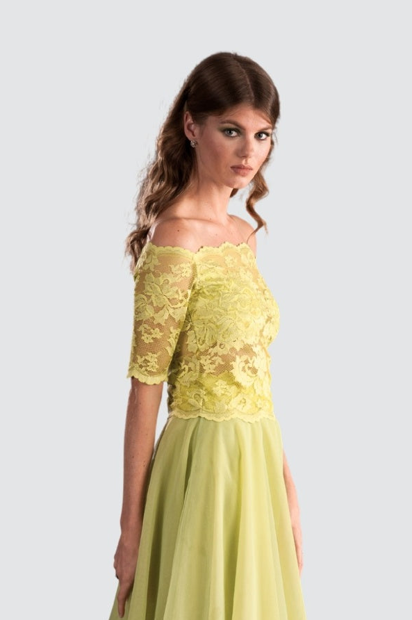 Jupe en tulle citron vert