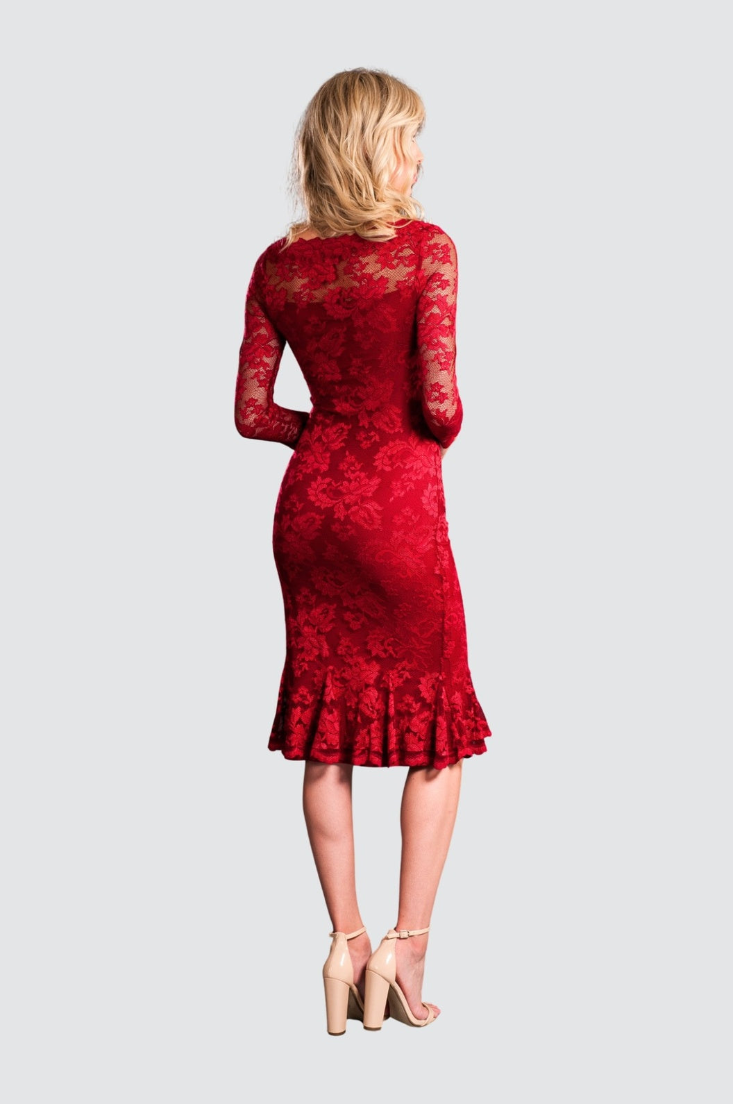 form-fitting red dress Prom Dress Style #27617