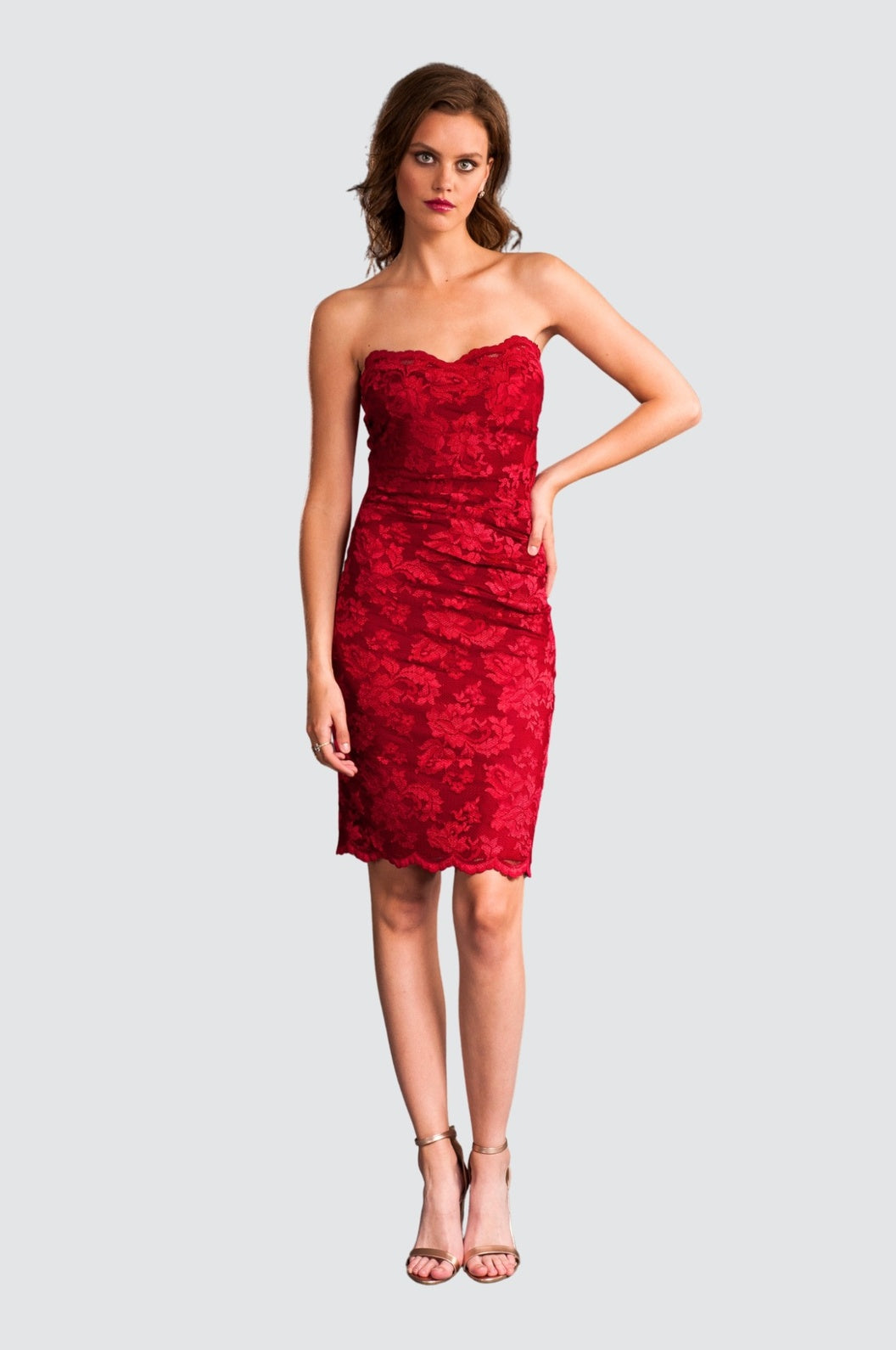 Strapless Jester Red Cocktail Dress Strapless Jester Red Cocktail Dress