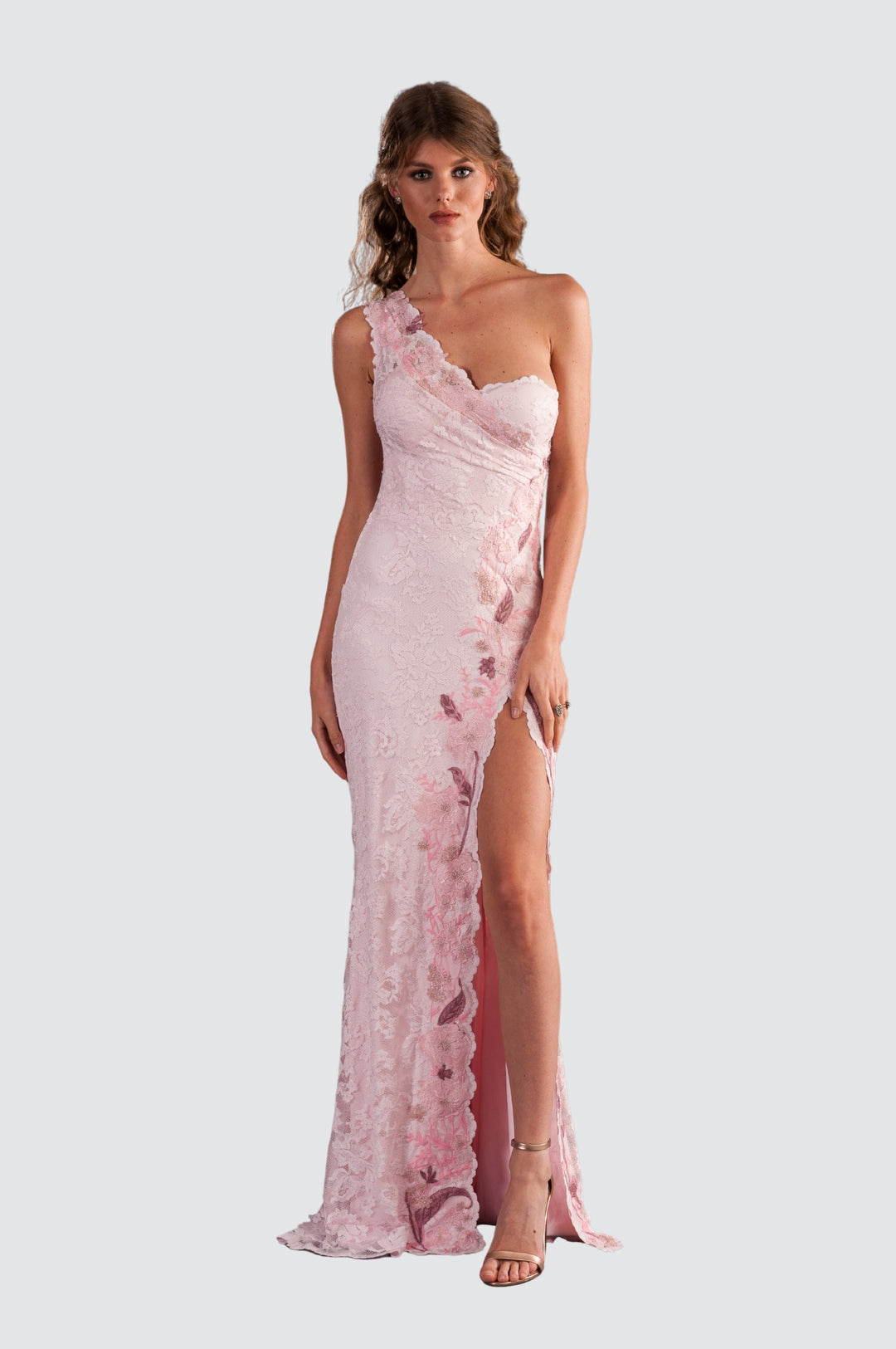 One-shoulder Lace Gown Olvi's Lace One-shoulder Lace Gown Olvi's Lace