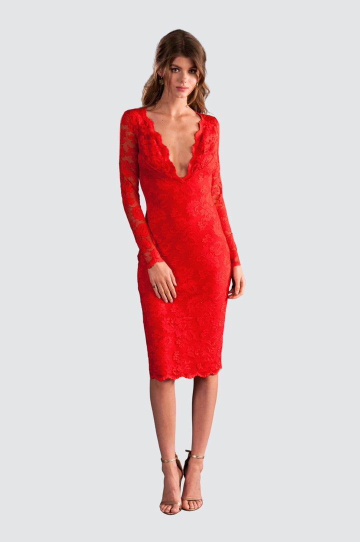 Robe de cocktail rouge