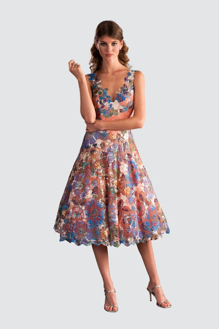 Floral Lace Dress with Tutu Skirt