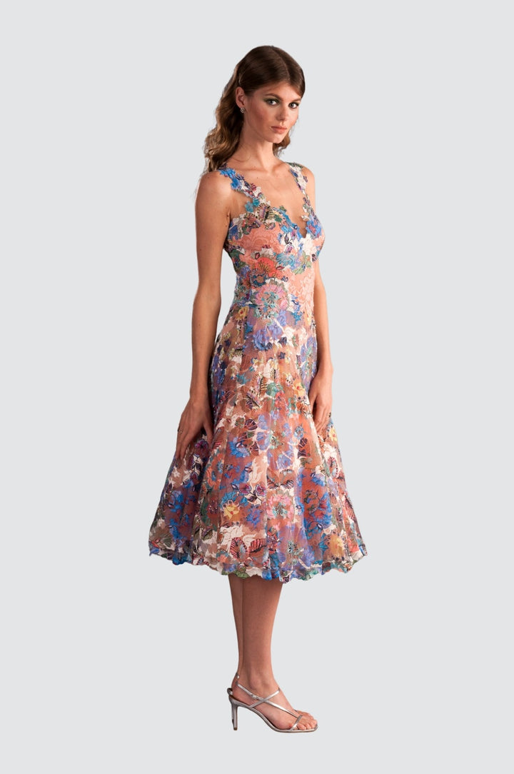 Floral Lace Dress with Tutu Skirt