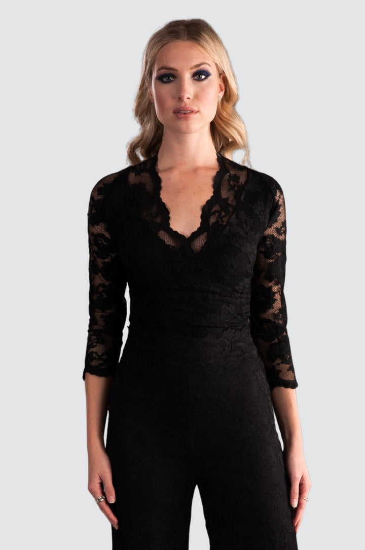 Elegant Black Lace Matching Set