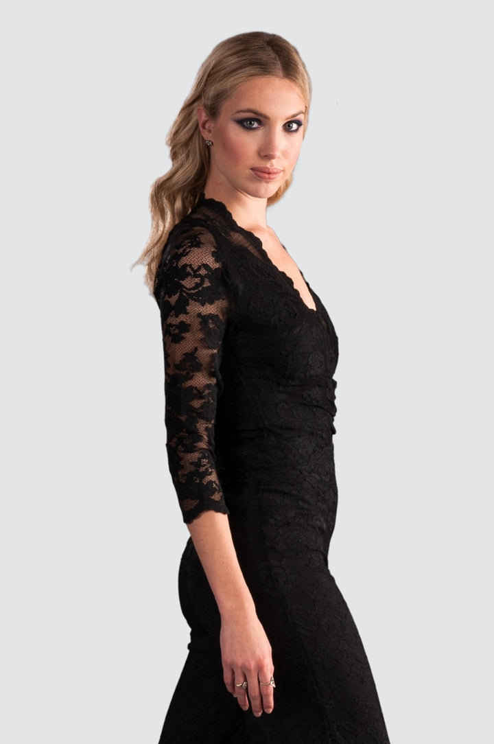 Elegant Black Lace Matching Set