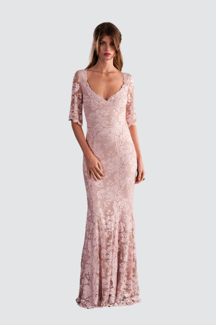 Rose Water Lace Mermaid Gown