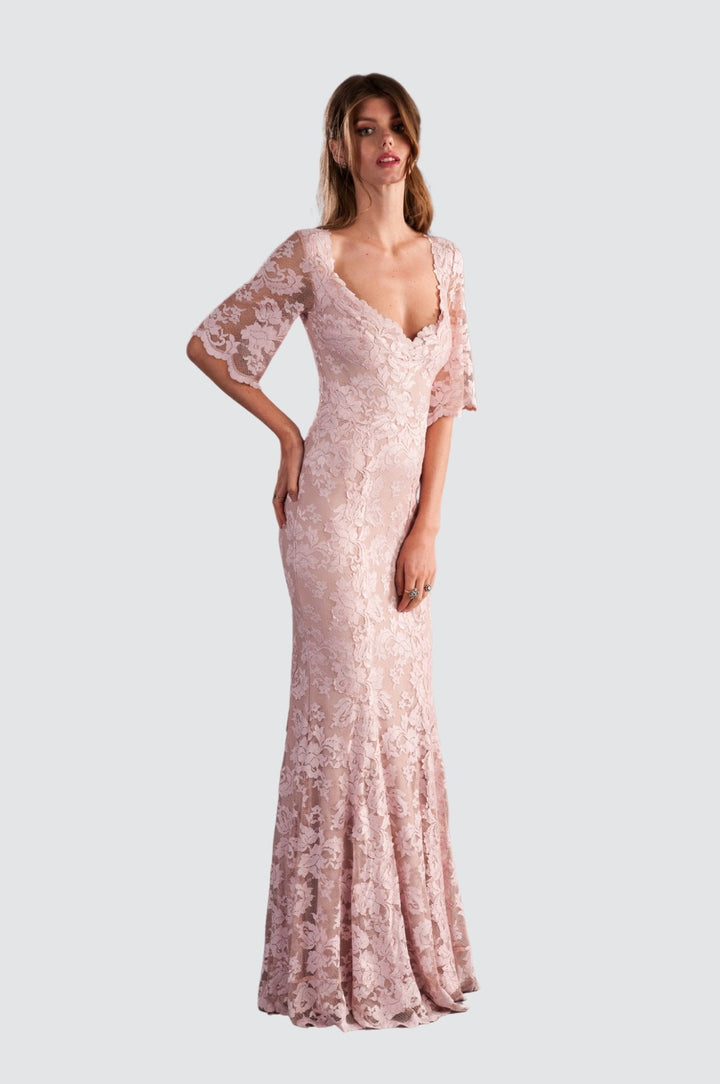 Rose Water Lace Mermaid Gown