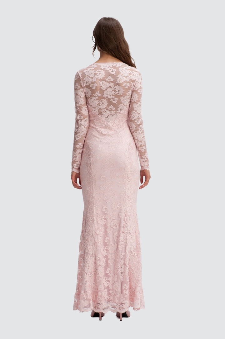 Deep V-Neck Lace Mermaid Gown