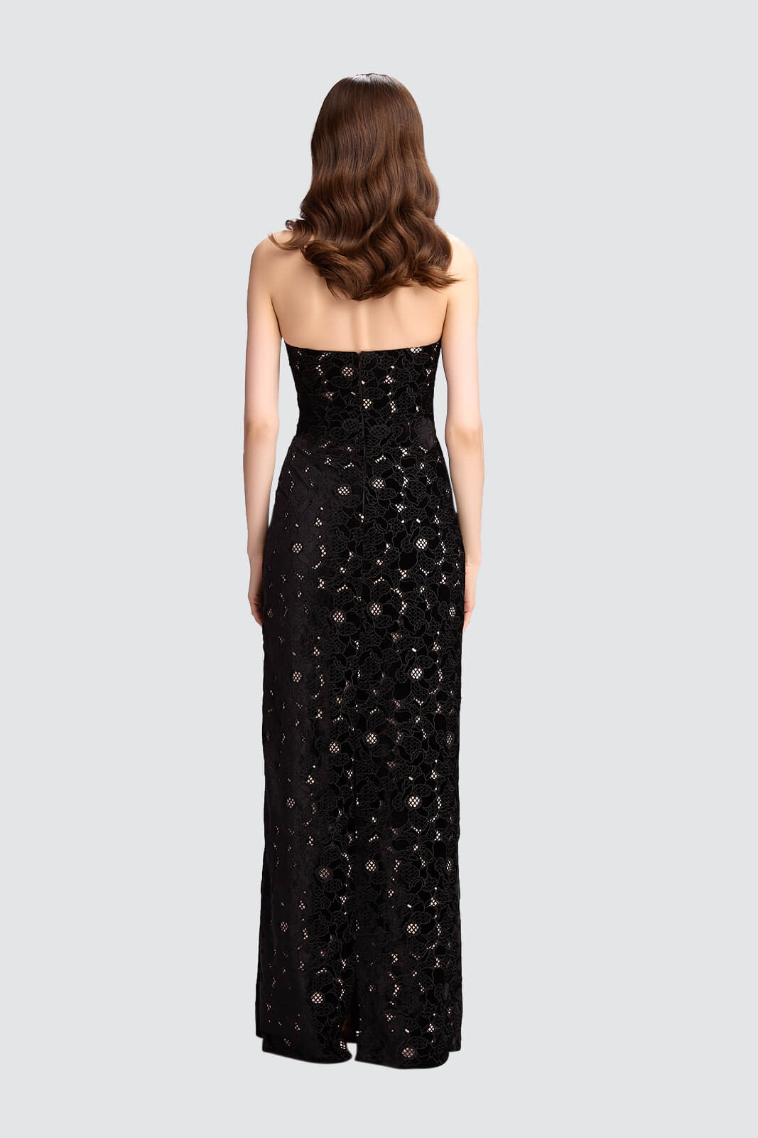 Elegant Velvet Strapless Gown-1