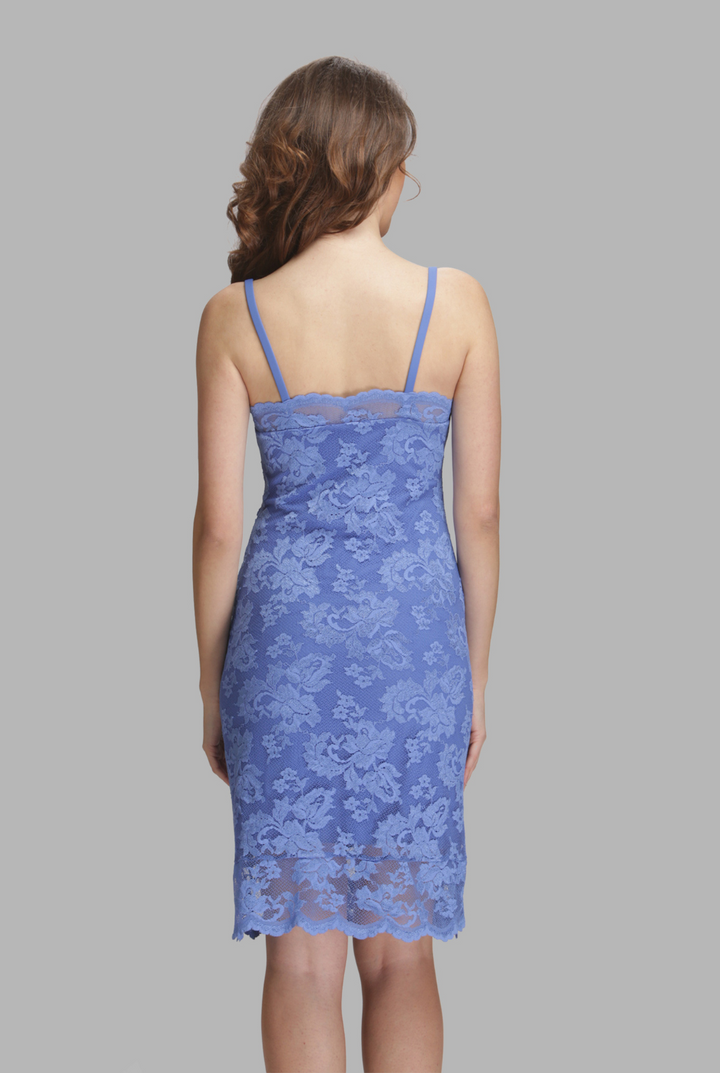 Sweet-heart neck with slit dress-2