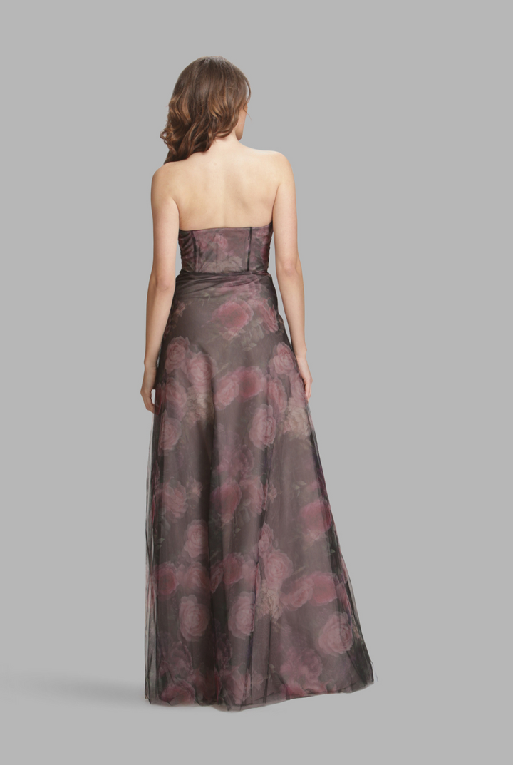 Sleeveless pleated wrap corset gown-2