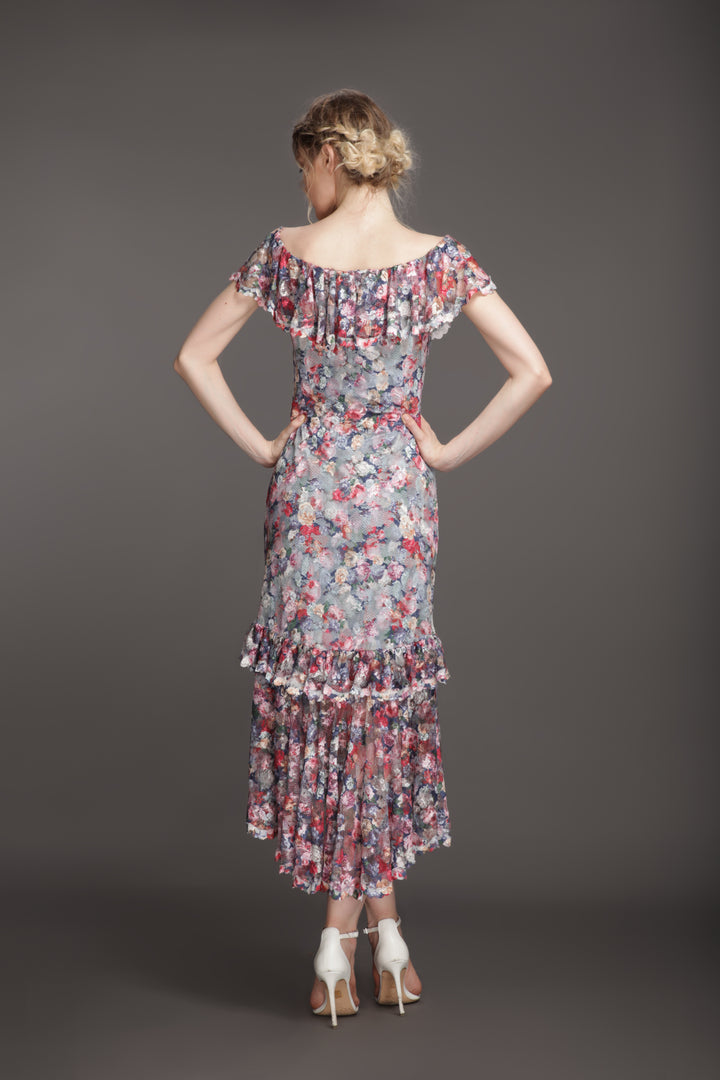 Off-shoulder cocktail dress with ruffles-1