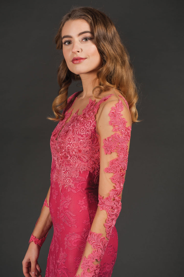 Glamorous Long-Sleeve Malaga Lace Gown-4