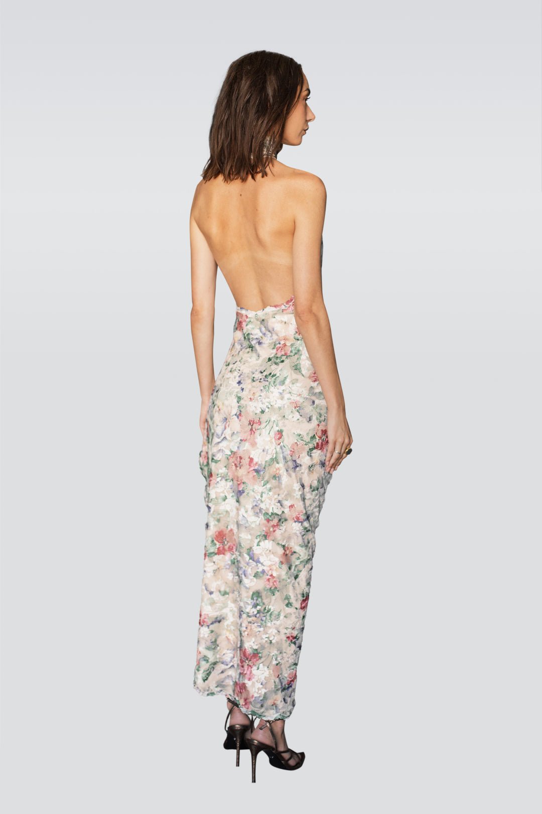 High Neck Floral Dress-1