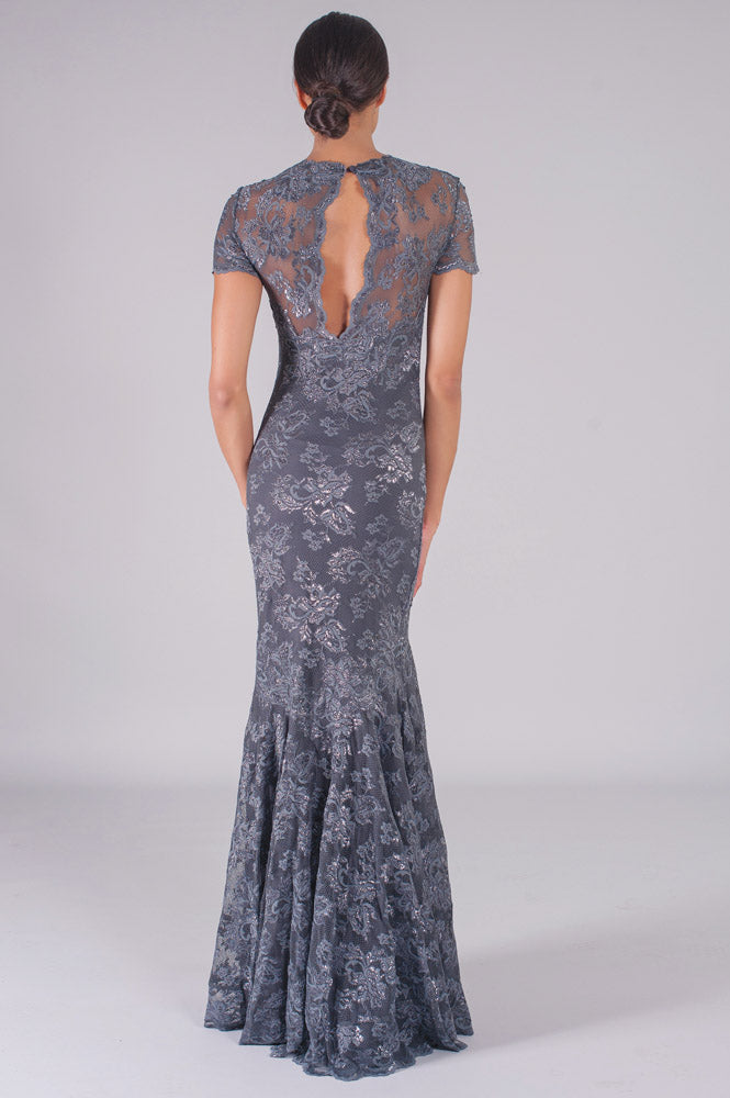 Mermaid Lace Dress with Illusion-1