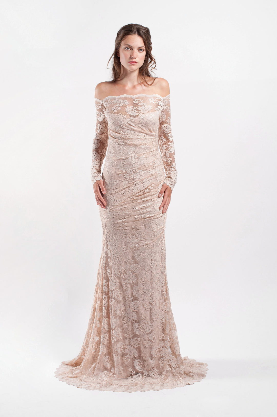 Mermaid Off-Shoulder Lace Gown-0