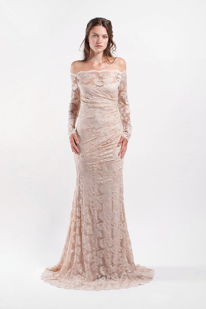 Mermaid Off-Shoulder Lace Gown-0