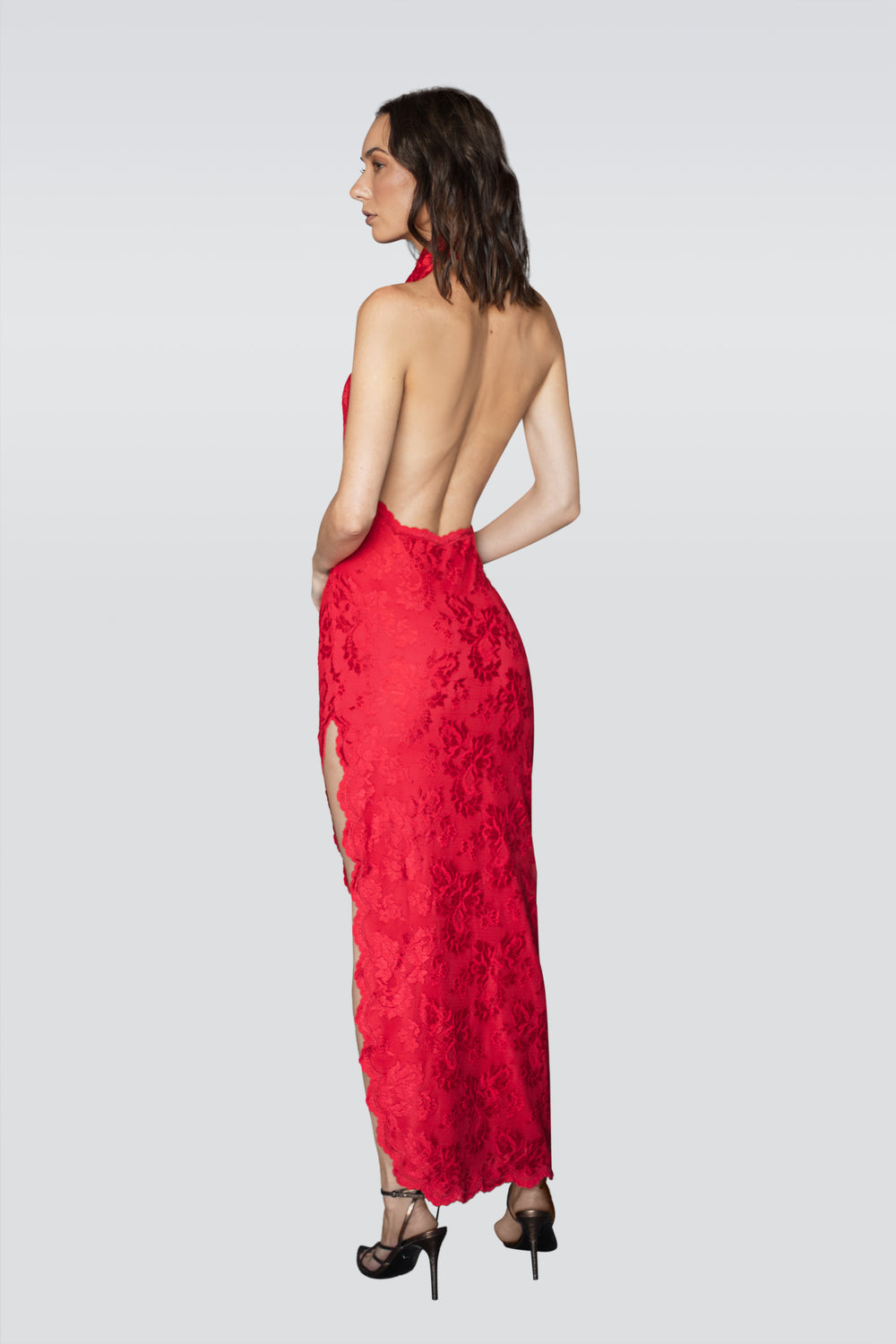 High Neck Red Dress-1
