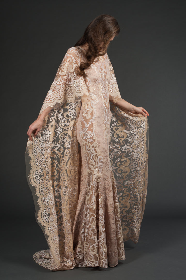 Couture Gown with Long Cape-2