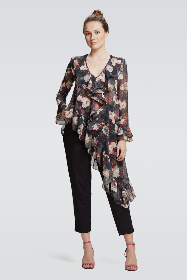 Ruffled Long Sleeves Top-0