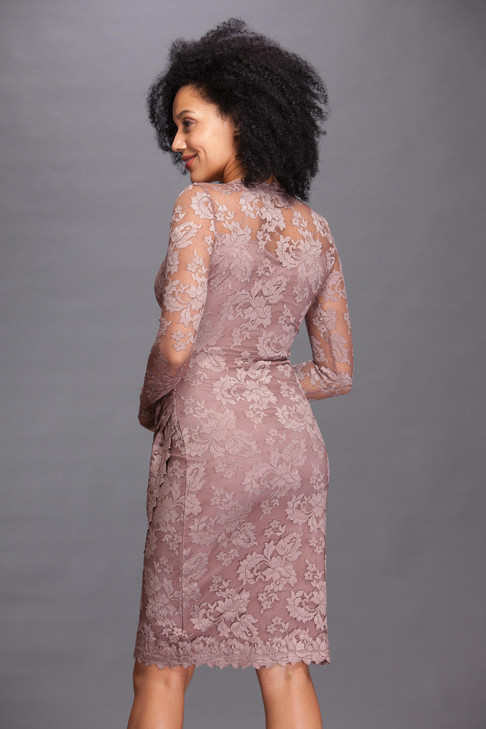 Long Sleeves Cocktail Lace Dress-1