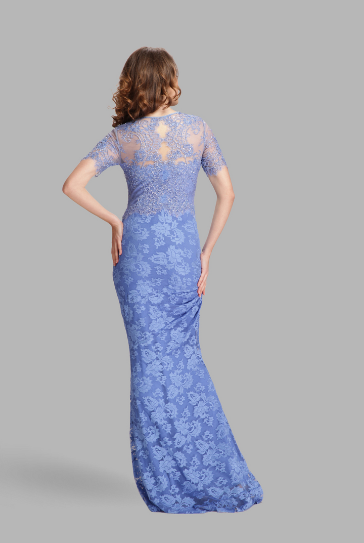 Sweet-heart neck ruched wrap gown-1
